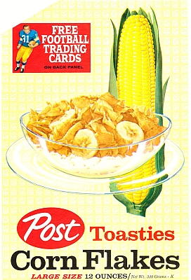 Post Toasties Flip-Out Spout 12 oz. front panel