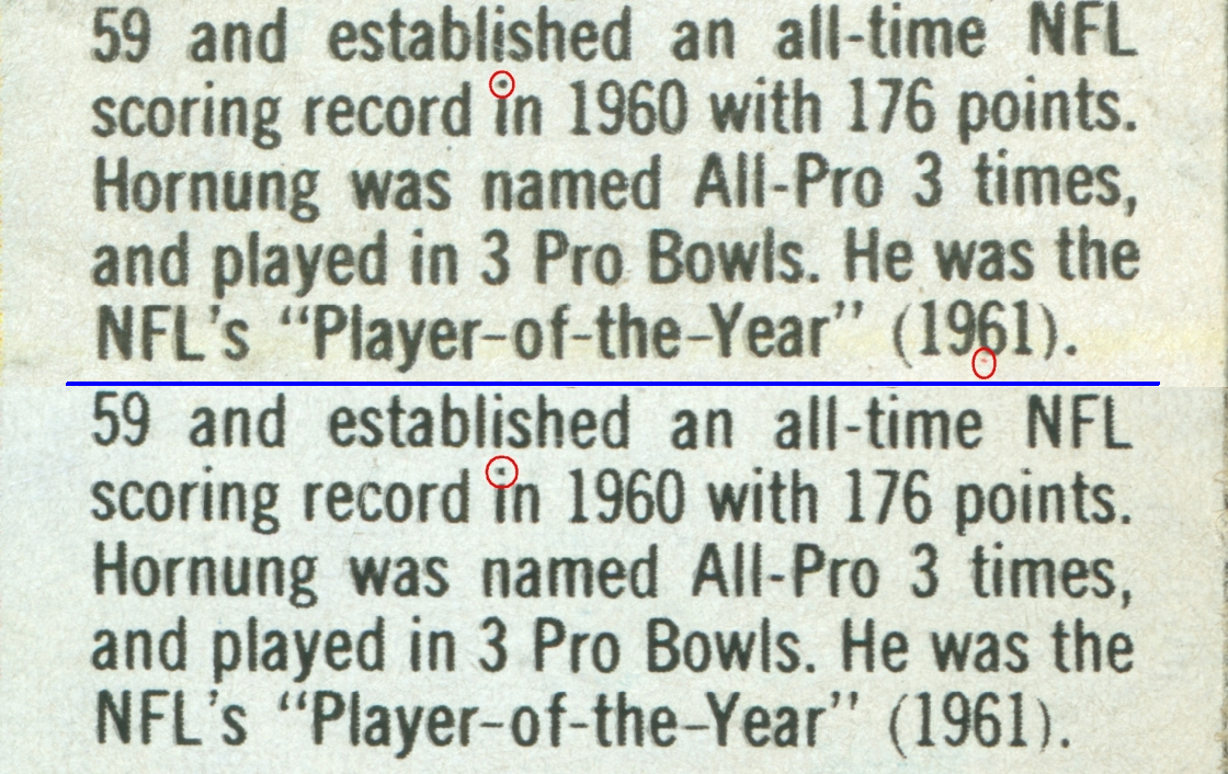 Paul Hornung Alpha-Bits 8 oz. 6 V1V2