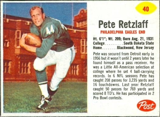 Pete Retzlaff Post Toasties 12 oz. Top Flap 40