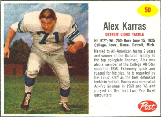 Alex Karras Post Toasties 18 oz. 50