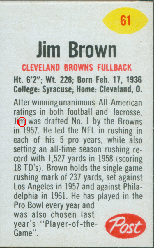 Jim Brown Bran Flakes 11 oz. 61 V1
